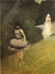 Jean-Louis Forain Dancer Standing behind a Stage Prop France oil painting art